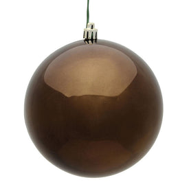 6" Chocolate Shiny Ball Ornaments 4-Pack
