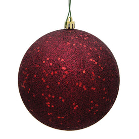 12" Burgundy Sequin Ball Christmas Ornament 1 Per Bag