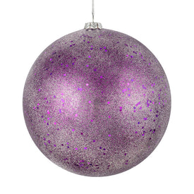 6" Plum Glitter Clear Ball Ornaments 4 Per Bag