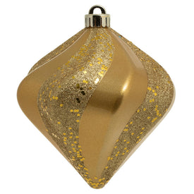 6" Gold Swirl Diamond Candy Christmas Ornaments 3 Per Bag