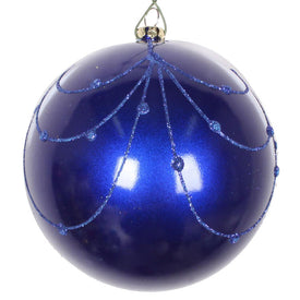 4" Cobalt Blue Candy Glitter Curtain Ornaments 4 Per Bag
