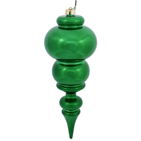 14" Green Shiny Finial Ornament