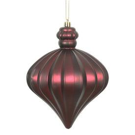 6" Wine Matte Onion Drop Ornaments with Drilled and Wired Caps 4 Per Bag