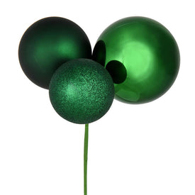 18" Emerald Ball Ornament Picks 2 Per Bag