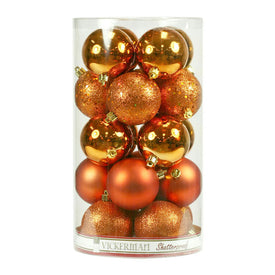 3" Burnished Orange Four-Finish Ball Christmas Ornaments 32 Per Box