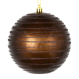 6" Chocolate Candy Finish Ball with Glitter Lines 3 Per Bag