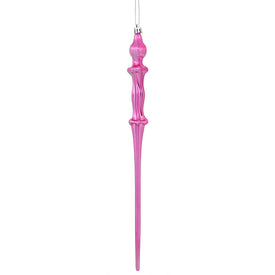 15.7" Pink Shiny Icicle Ornaments 3 Per Box