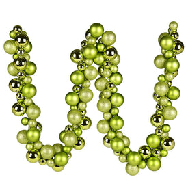 6' Lime Assorted Ball Ornaments Garland