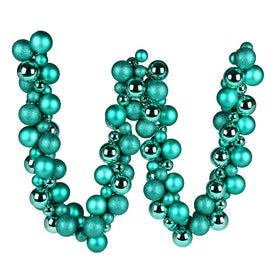6' Teal Assorted Ball Ornaments Garland