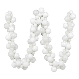 6' White Assorted Ball Ornaments Garland
