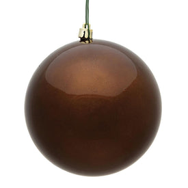 6" Mocha Candy Ball Ornaments 4-Pack
