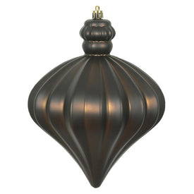 6" Chocolate Matte Onion Drop Ornaments with Drilled and Wired Caps 4 Per Bag