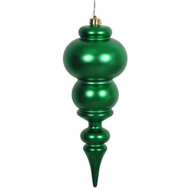 14" Green Matte Finial Ornament
