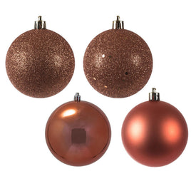 2.75" Coral Four-Finish Ball Christmas Ornaments 20 Per Box