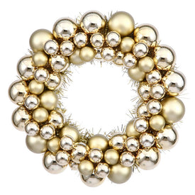 12" Gold Shiny/Matte Ball Wreath