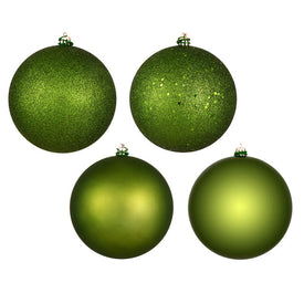 3" Juniper Green Four-Finish Ball Christmas Ornaments 16 Per Box