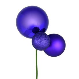 18" Purple Ball Ornament Picks 3 Per Bag