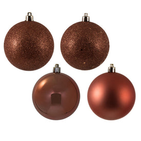 3" Coral Four-Finish Ball Christmas Ornaments 32 Per Box