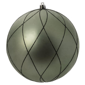 6" Wrought Iron Matt Glitter Swirl Balls Ornaments 3 Per Box