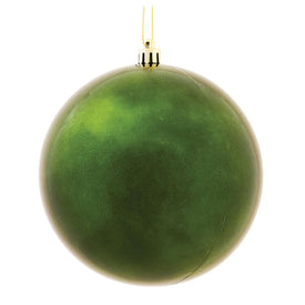 6" Moss Green Shiny Ball Ornaments 4-Pack