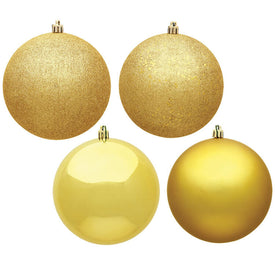 3" Honey Gold Four-Finish Ball Christmas Ornaments 32 Per Box
