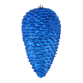 10" Blue Matte Glitter Pine Cones 2 Per Box