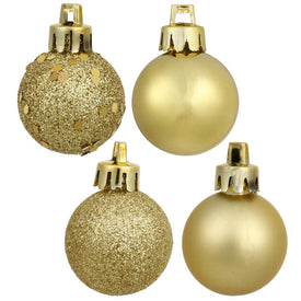 1.6" Gold Four-Finish Ball Christmas Ornaments 96 Per Box