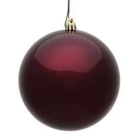 6" Burgundy Candy Ball Ornaments 4-Pack