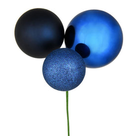 18" Midnight Blue Ball Ornament Picks 2 Per Bag