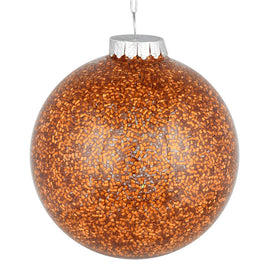 6" Copper Tinsel Clear Ball Ornaments 4 Per Bag