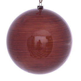 6" Copper Wood Grain Ball Ornaments 3 Per Pack