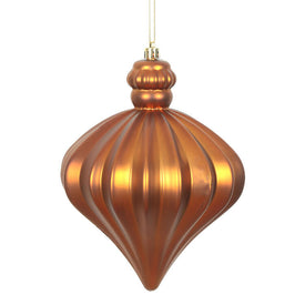 6" Copper Matte Onion Drop Ornaments with Drilled and Wired Caps 4 Per Bag