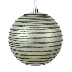6" Wrought Iron Candy Finish Ball with Glitter Lines 3 Per Bag