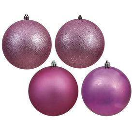 3" Mauve Four-Finish Ball Christmas Ornaments 16 Per Box