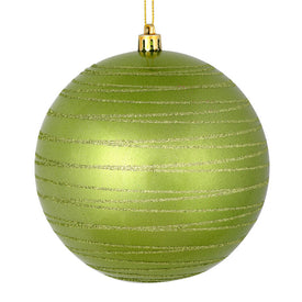 6" Celadon Candy Finish Ball with Glitter Lines 3 Per Bag
