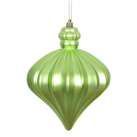 6" Celadon Matte Onion Drop Ornaments with Drilled and Wired Caps 4 Per Bag