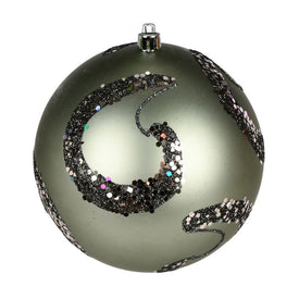 4.75" Wrought Iron Matte Sequin Swirls Christmas Ornaments 4 Per Bag