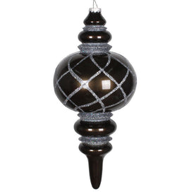 13" Pewter Candy Glitter Net Finial Ornament