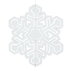17" White 3D Foamboard Glitter Snowflake