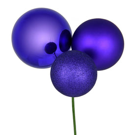 18" Purple Ball Ornament Picks 2 Per Bag