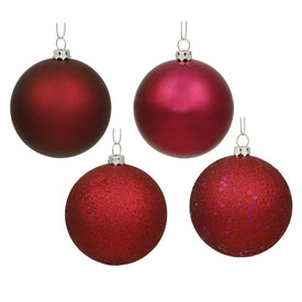 3" Wine Four-Finish Ball Christmas Ornaments 32 Per Box