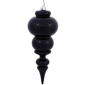 14" Black Shiny Finial Ornament