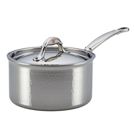 Symphonia Prima Hammered Stainless Steel Clad 3.5-Quart Covered Saucepan