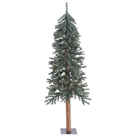 Vickerman 5' Natural Bark Alpine Artificial Christmas Tree, Warm White Dura-lit LED Lights