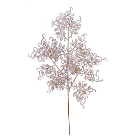 22" Rose Gold Glitter Mini Ruscus Leaf Spray