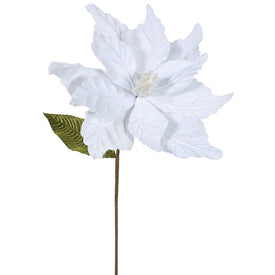 15.5" x 22" White Poinsettia Artificial Flower Picks 6 Per Bag