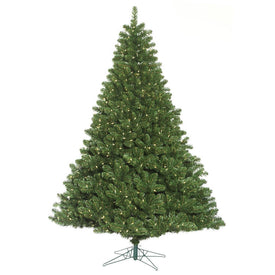 9' Pre-Lit Oregon Fir Artificial Christmas Tree with Warm White Wide-Angle LED Lights