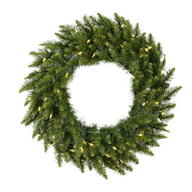30" Pre-Lit Camden Fir Artificial Christmas Wreath with 50 Warm White LED Lights