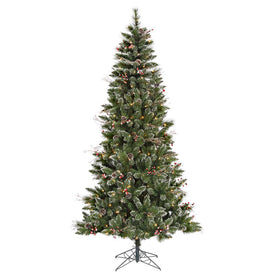 6' Pre-Lit Snow-Tipped Pine and Berry Artificial Christmas Tree with Warm White Dura-Lit LED Lights