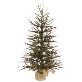 2' x 14" Pre-Lit Vienna Twig Artificial Christmas Tree with Warm White Dura-Lit LED Lights